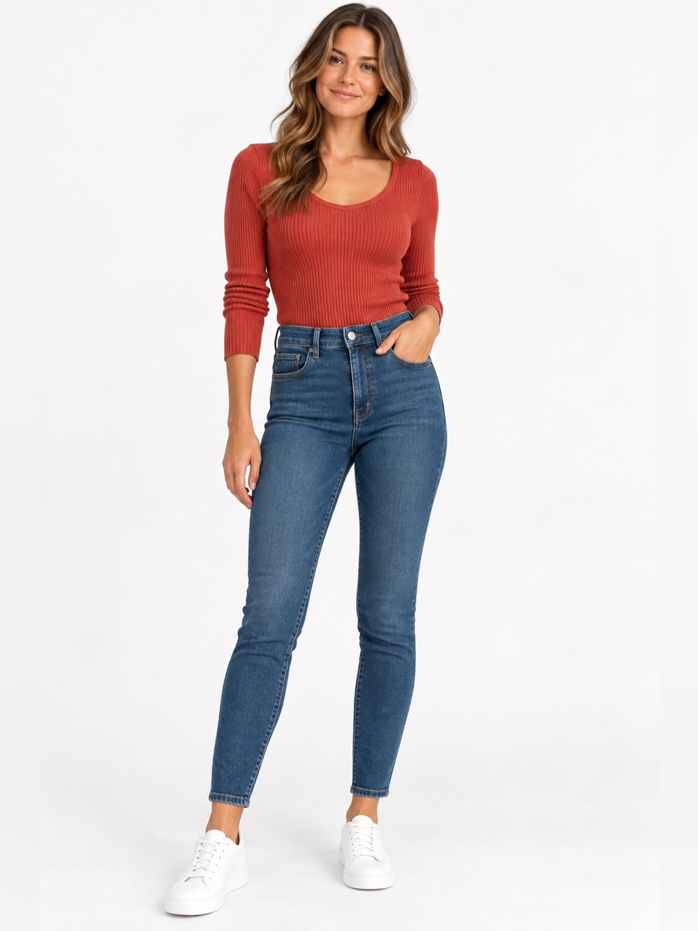 Everlane High Rise Skinny Jeans Women’s Size 26 Medium Wash Stretch Denim